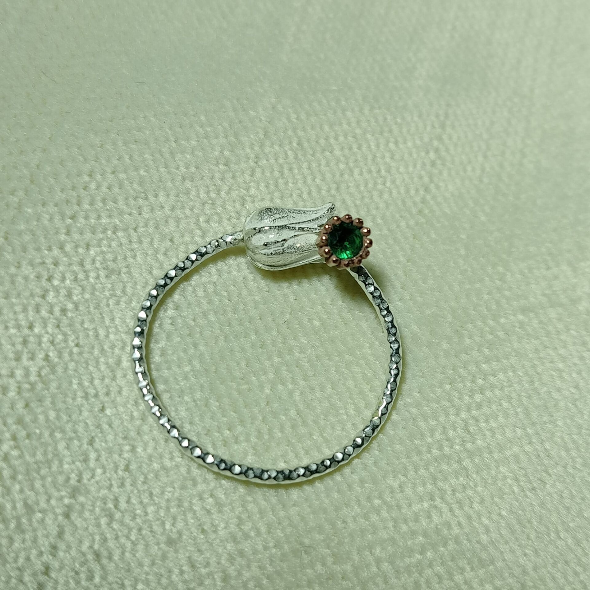 Gümüş Lale Yüzük Mavi