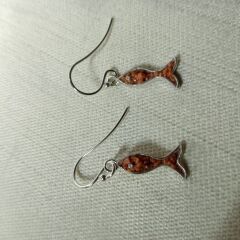 GÜMÜŞ BALIK MOZAİK KÜPE