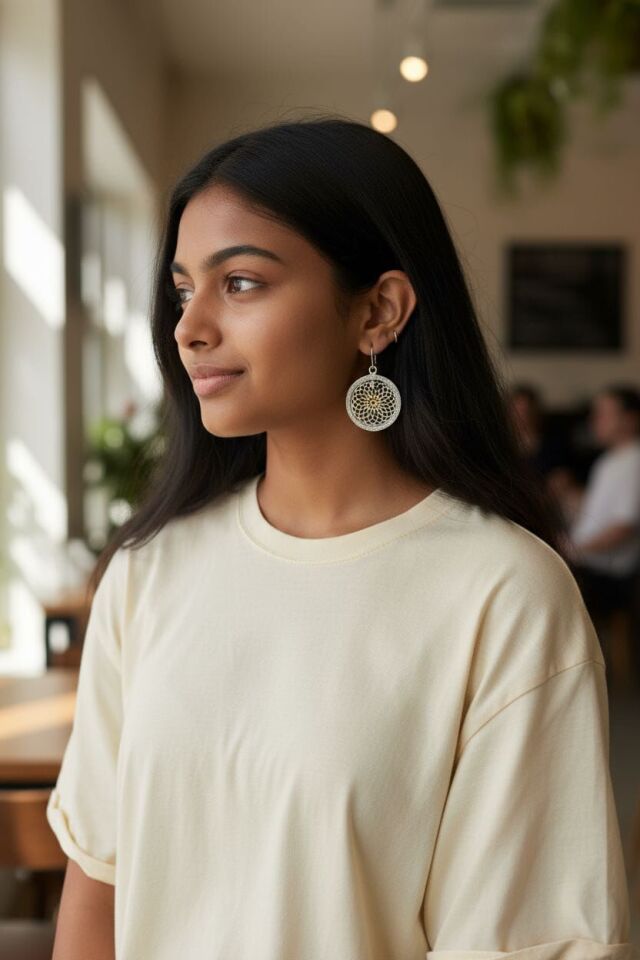 GÜMÜŞ TELKARİ & PİRİNÇ KÜPELER