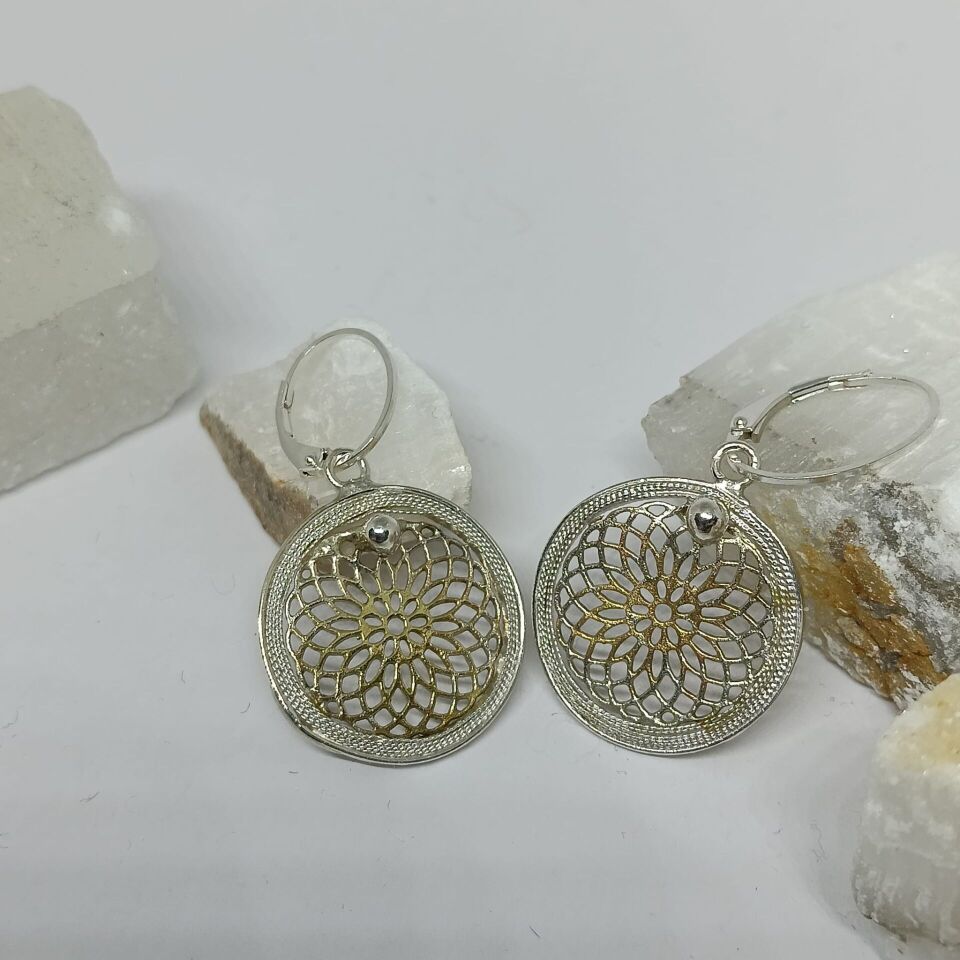 GÜMÜŞ TELKARİ & PİRİNÇ KÜPELER