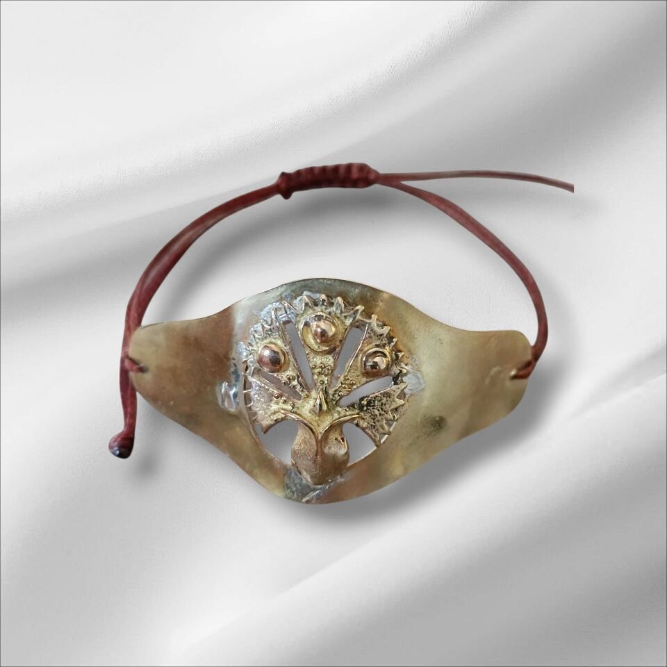 EL YAPIMI PİRİNÇ BİLEKLİK Siyah