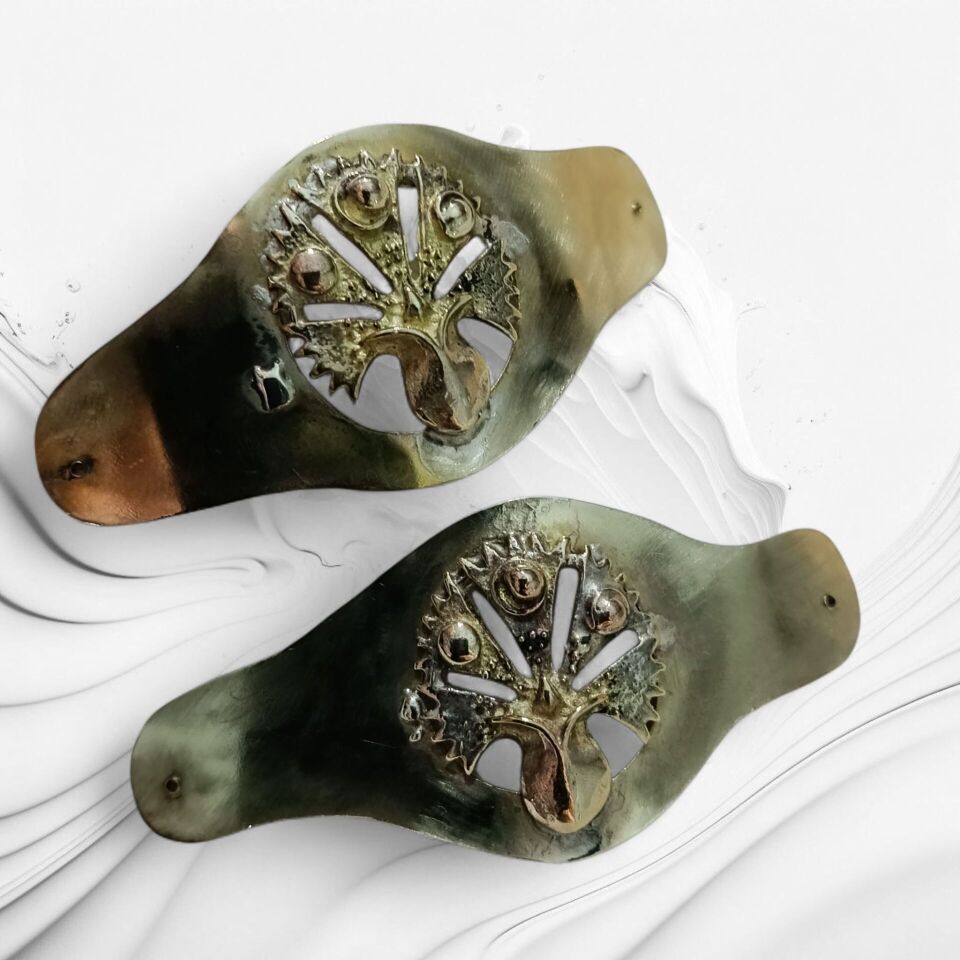 EL YAPIMI PİRİNÇ BİLEKLİK Siyah