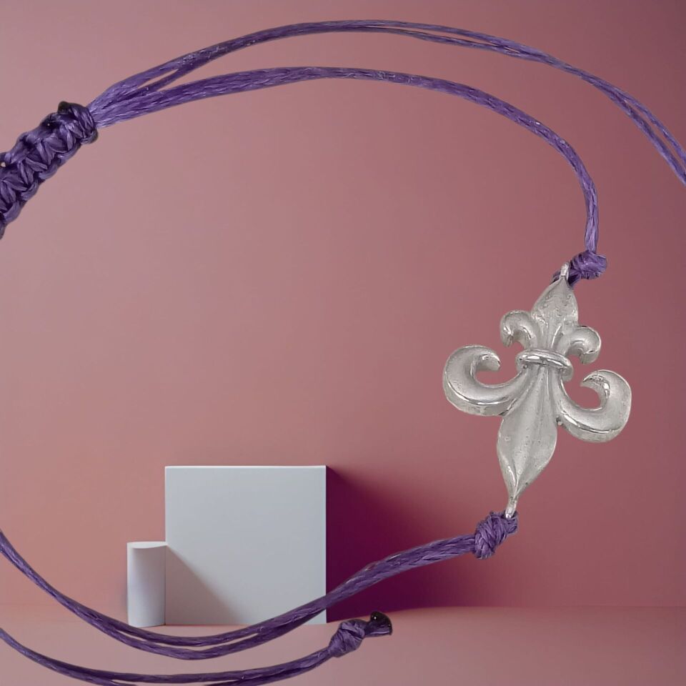 GÜMÜŞ 925 AYAR MAKROME İPLİ AYARLANABİLİR BİLEKLİK FÜME GRİ