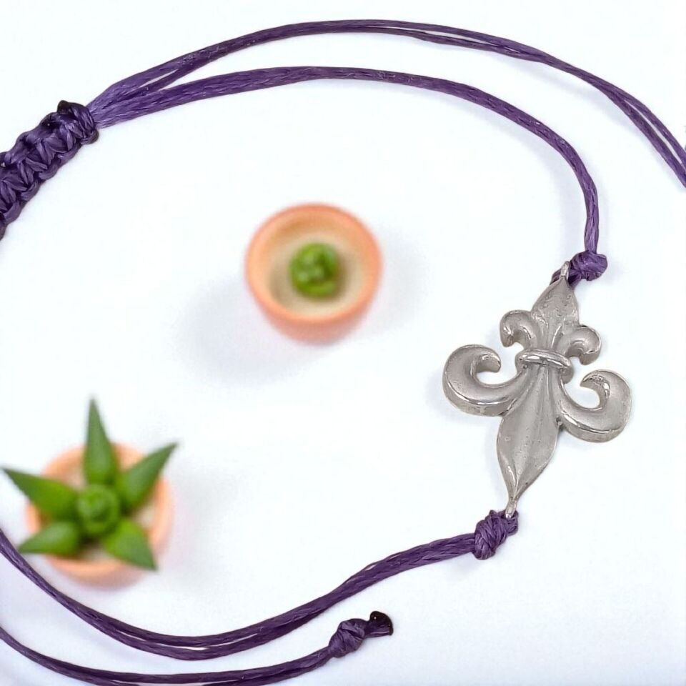 GÜMÜŞ 925 AYAR MAKROME İPLİ AYARLANABİLİR BİLEKLİK FÜME GRİ