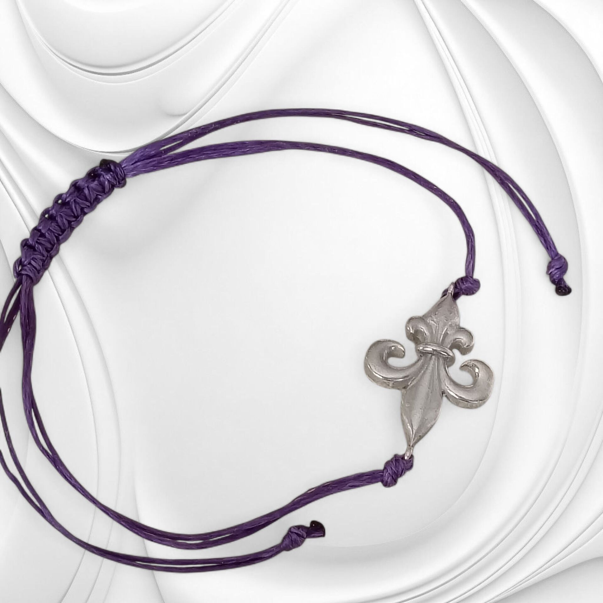 GÜMÜŞ 925 AYAR MAKROME İPLİ AYARLANABİLİR BİLEKLİK FÜME GRİ