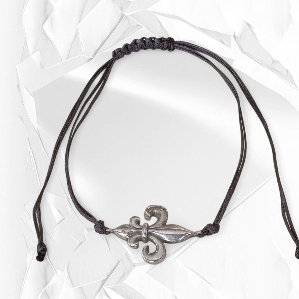 GÜMÜŞ 925 AYAR MAKROME İPLİ AYARLANABİLİR BİLEKLİK FÜME GRİ