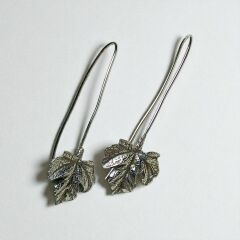 ÇINAR YAPRAKLI 925 AYAR GÜMÜŞ KÜPE