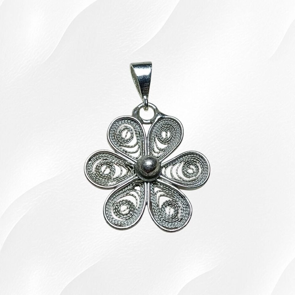 TELKARİ PAPATYA GÜMÜŞ KOLYE UCU