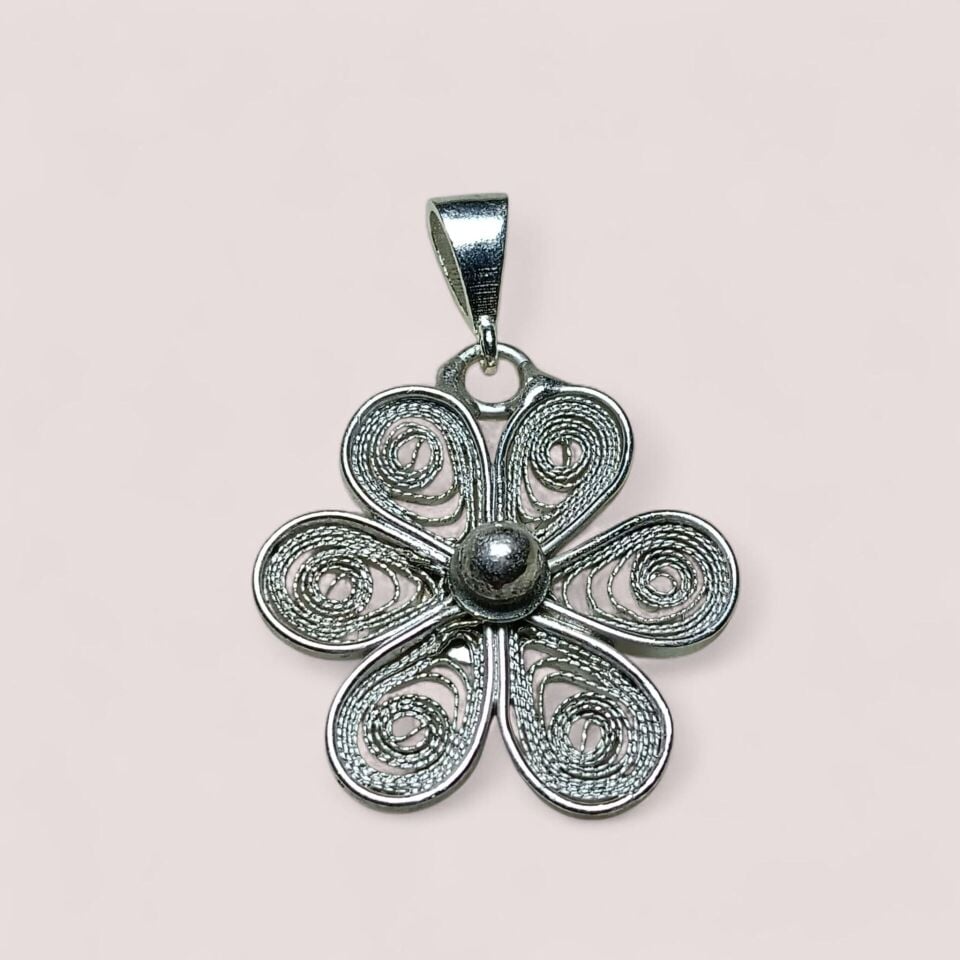 TELKARİ PAPATYA GÜMÜŞ KOLYE UCU