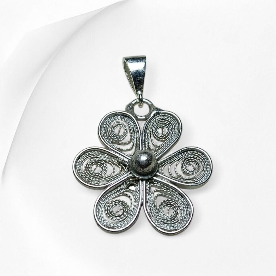 TELKARİ PAPATYA GÜMÜŞ KOLYE UCU