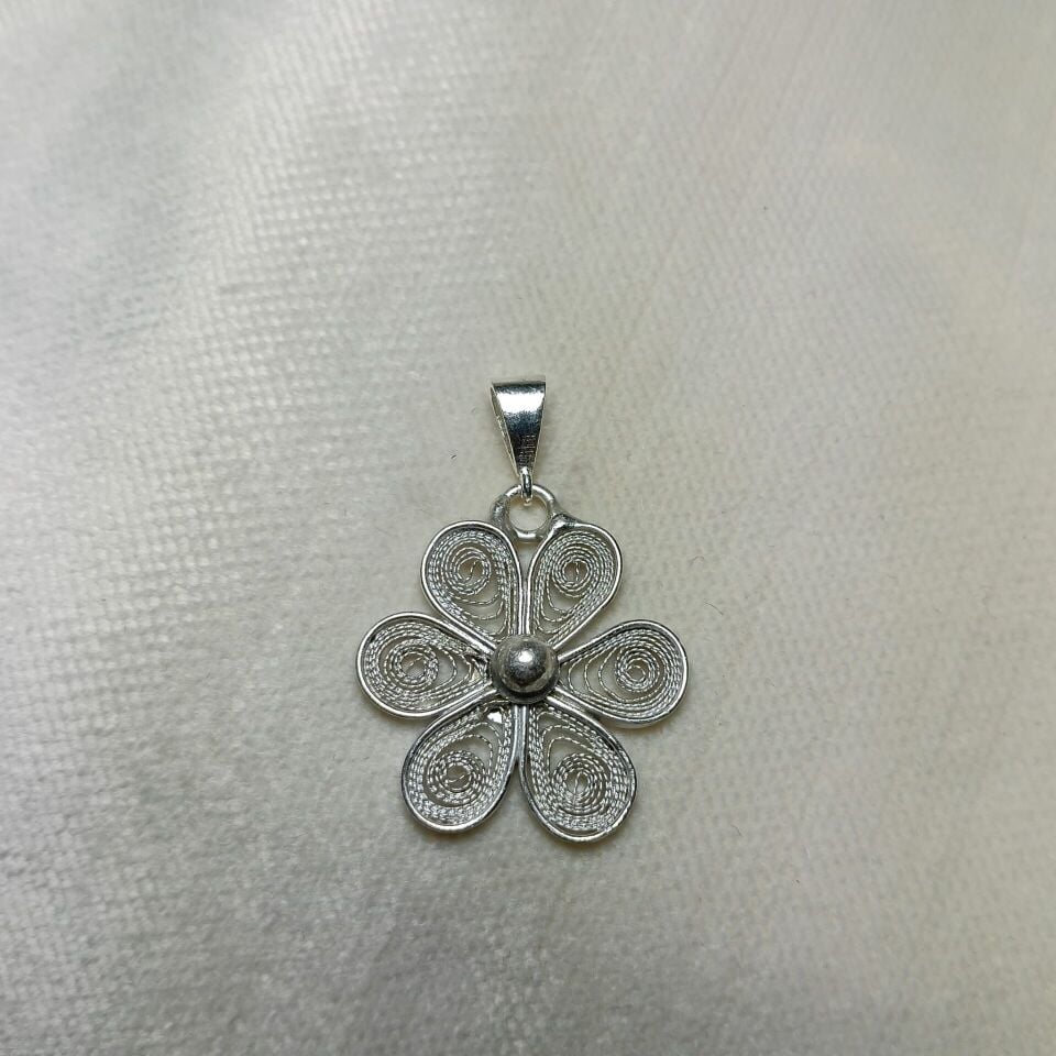 TELKARİ PAPATYA GÜMÜŞ KOLYE UCU