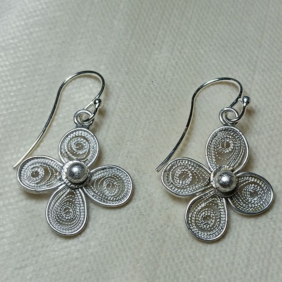 TELKARİ ÇİÇEK KÜPELER VE KOLYE UCU TAKIM