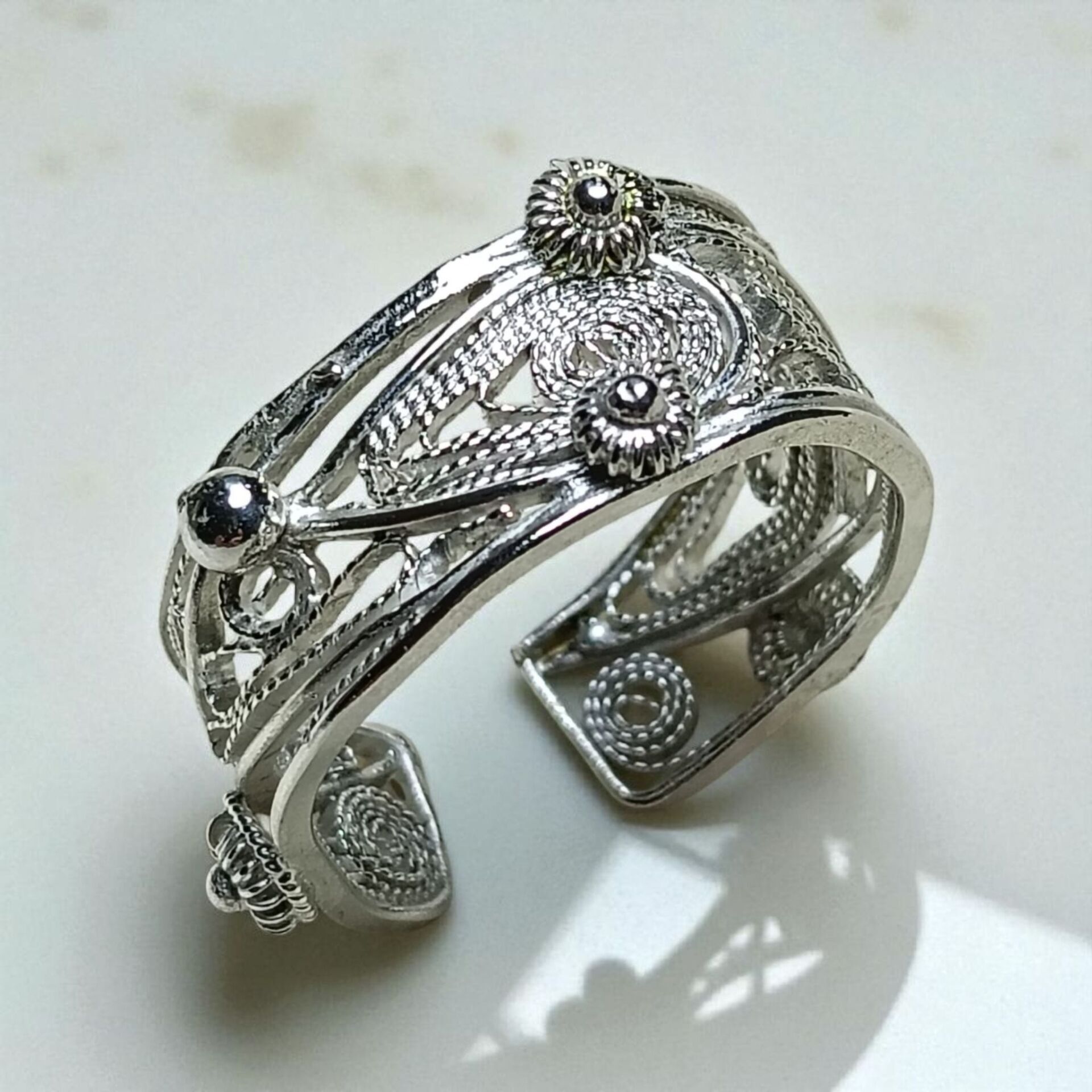 TELKARİ GÜMÜŞ EL YAPIMI YÜZÜK