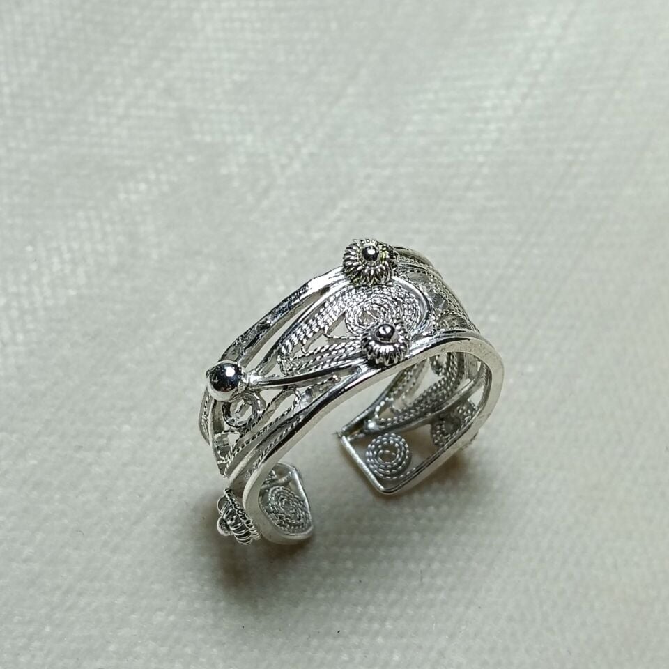 TELKARİ GÜMÜŞ EL YAPIMI YÜZÜK