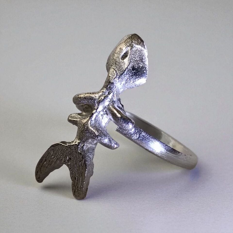 BALIK GÜMÜŞ EL YAPIMI YÜZÜK