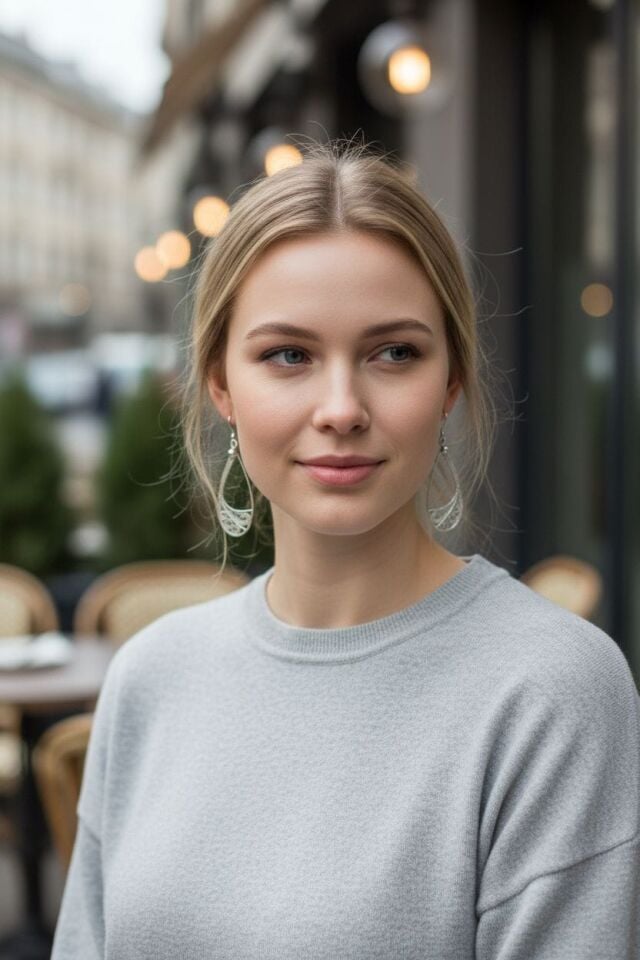 Telkari El Yapımı Gümüş Damla Formlu Küpeler