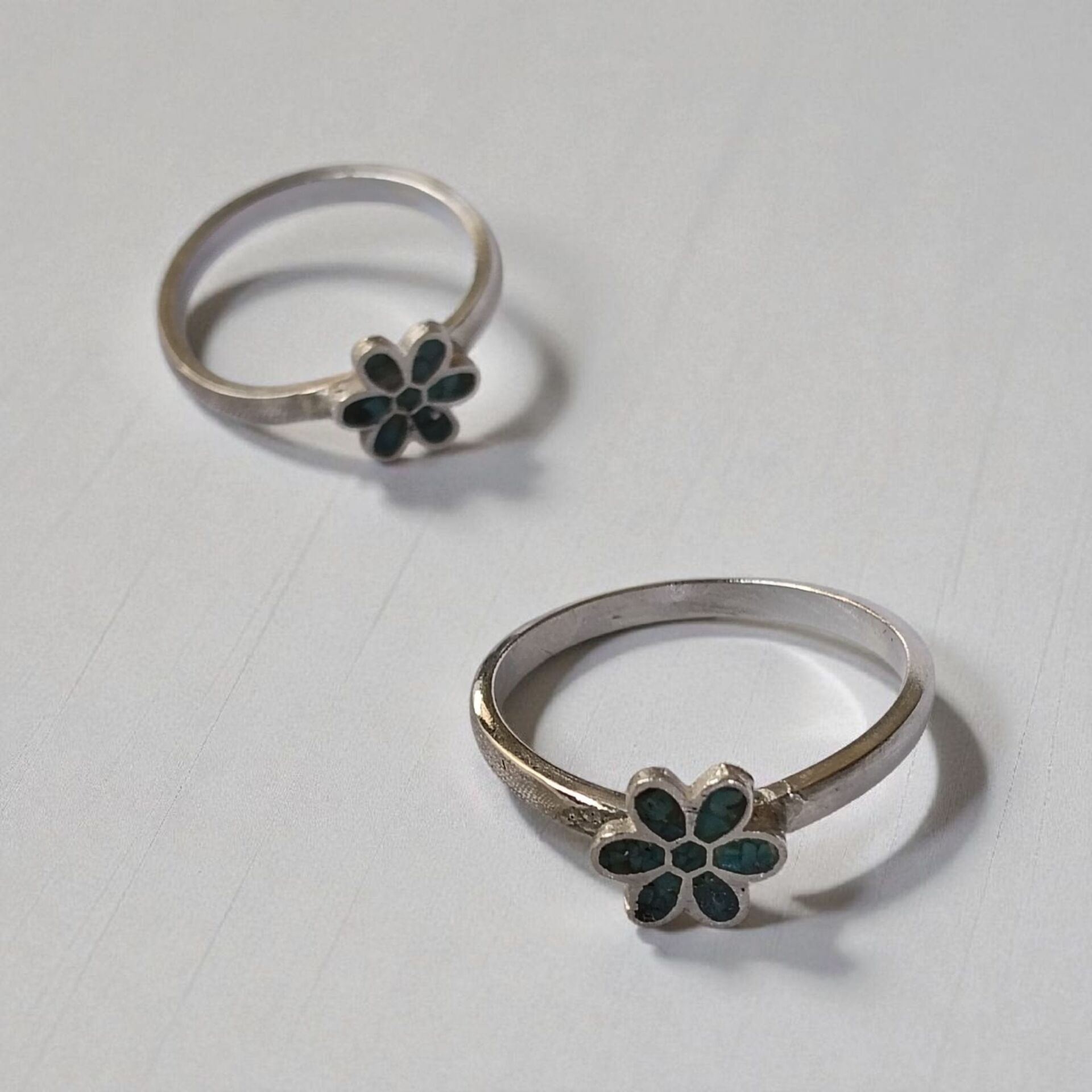 Mozaik Malahit  Doğal Taşlı El Yapımı Papatya Yüzükler