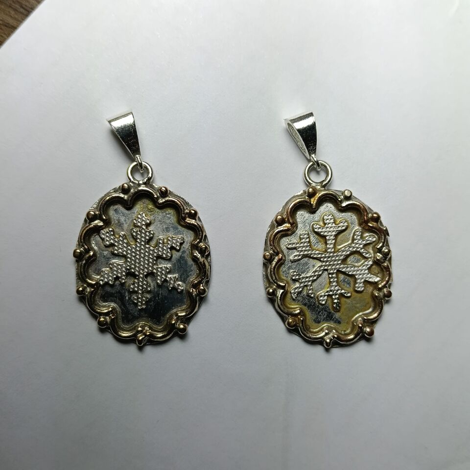 Kar Deseni Temalı Çerçeveli 925 Ayar Gümüş Kolye Ucu