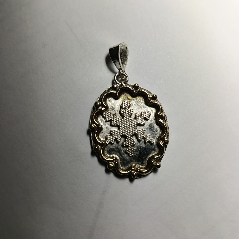 Kar Deseni Temalı Çerçeveli 925 Ayar Gümüş Kolye Ucu