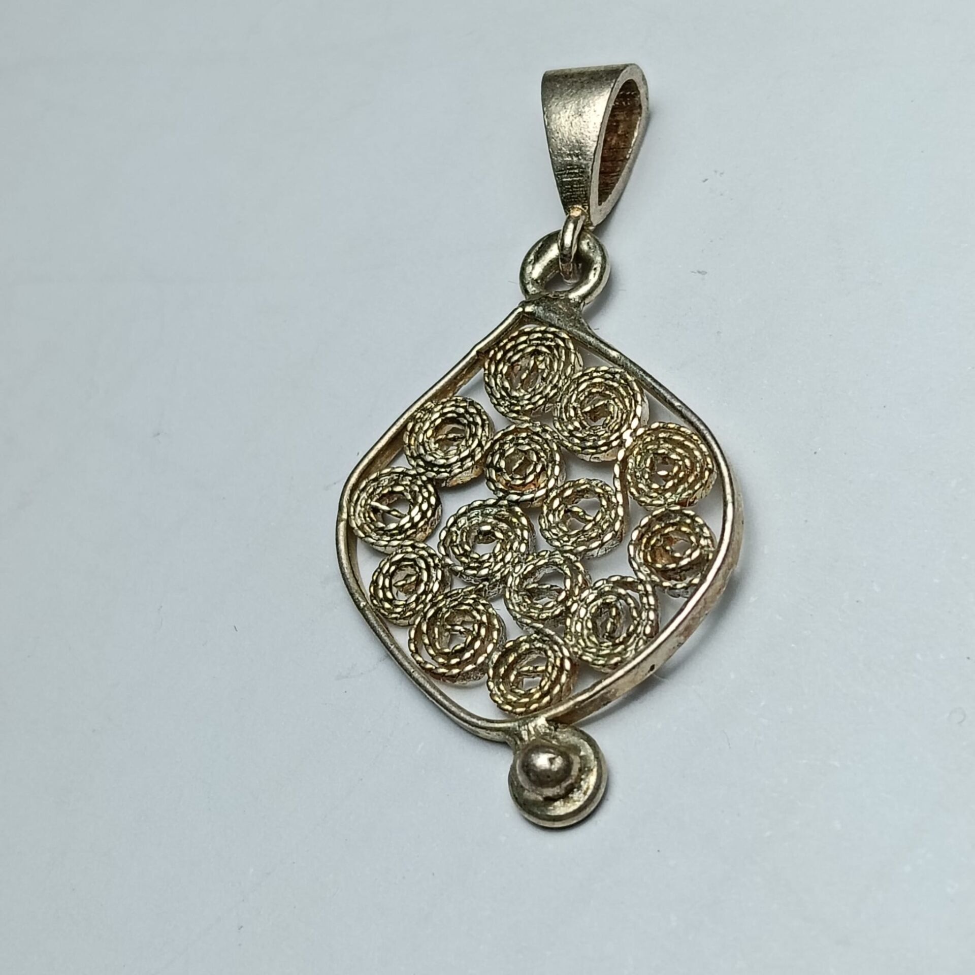 Telkari El Yapımı Gümüş Özel Tasarım Kolye Ucu