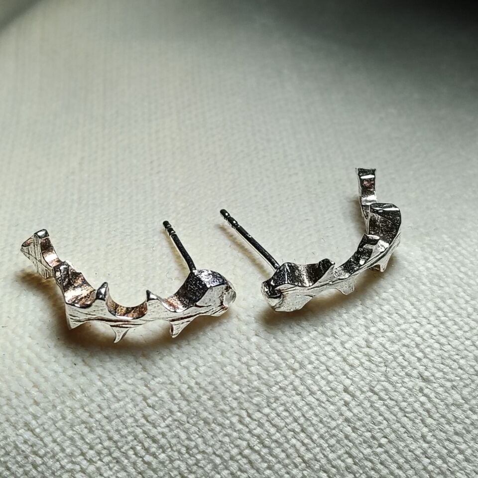 El Yapımı  Gümüş Tasarım Küpeler