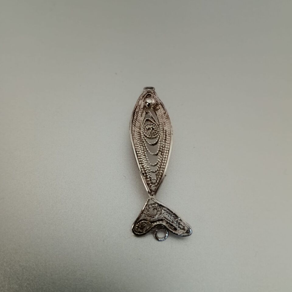 Balık Telkari El Yapımı  Gümüş Kolye Ucu