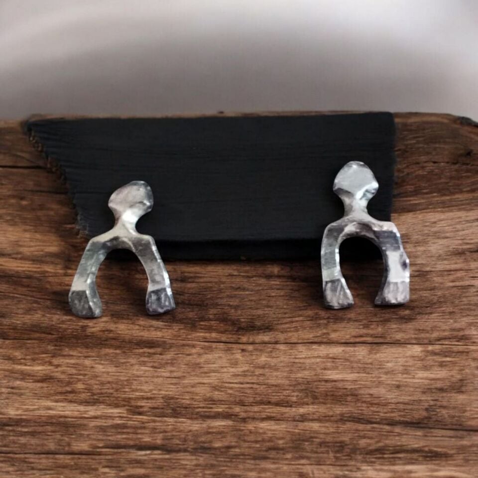 Gümüş Nal El Yapımı Şans Küpeleri