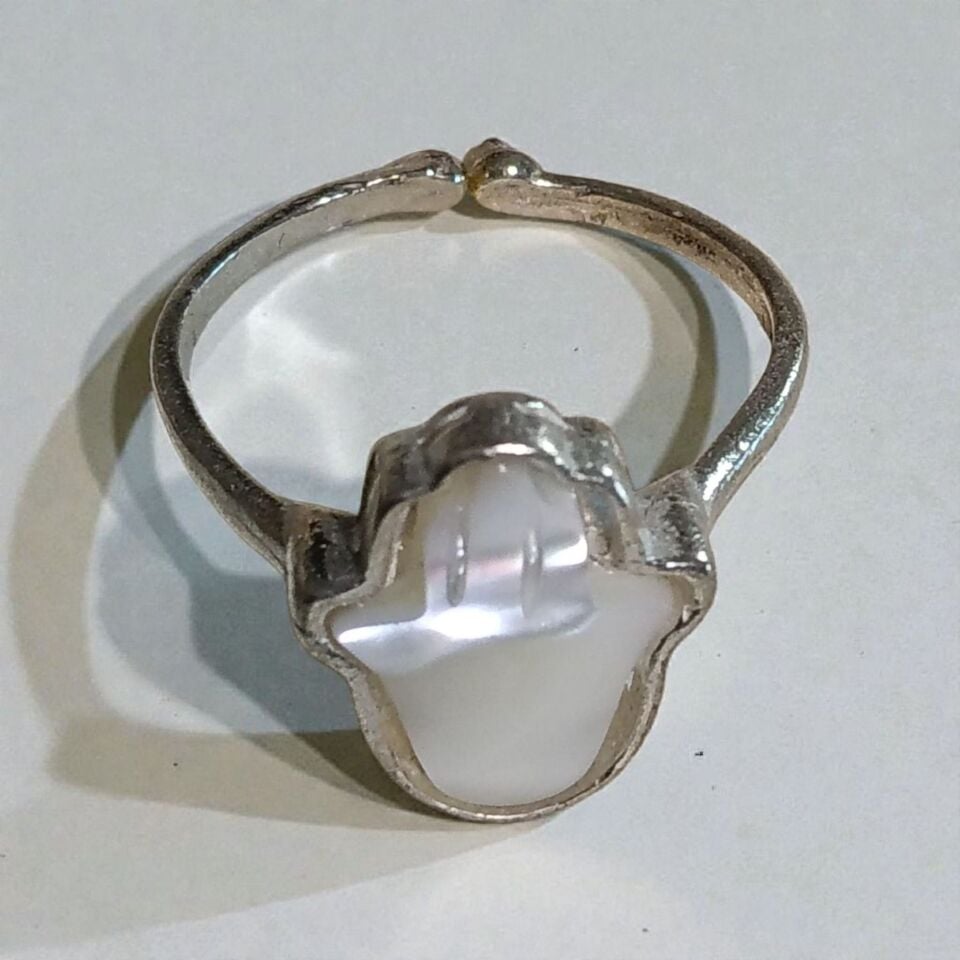 Umay  Ana Eli Doğal Taşlı  El Yapımı Gümüş Yüzük