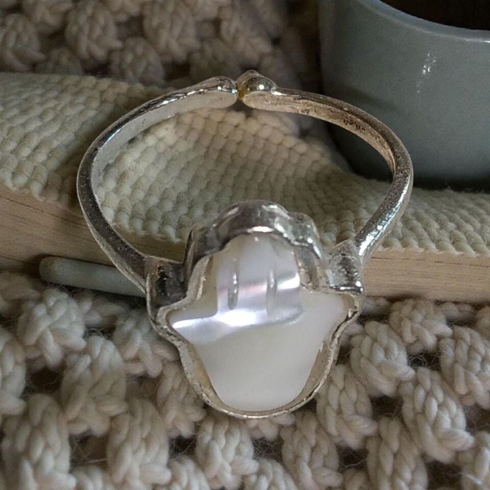 Fatma Ana Eli Sedef El Yapımı Gümüş Yüzük