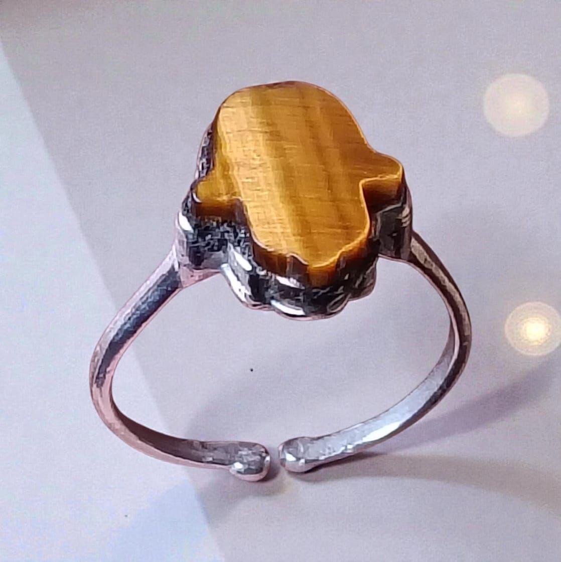 Umay  Ana Eli Doğal Taşlı  El Yapımı Gümüş Yüzük