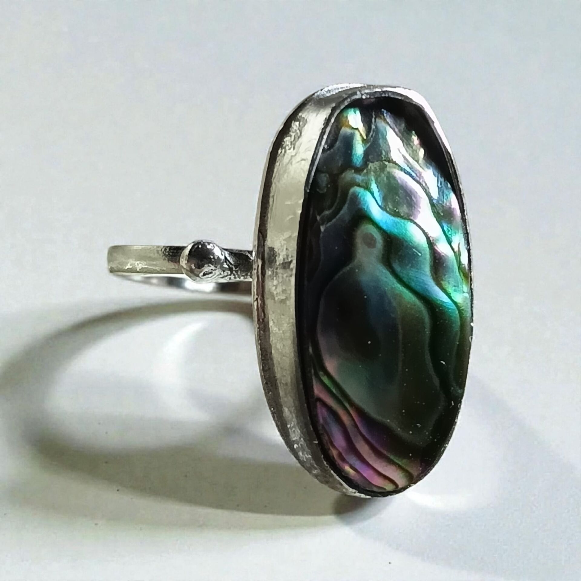 Abalon Okyanus Sedefi Gümüş El Yapımı Yüzük
