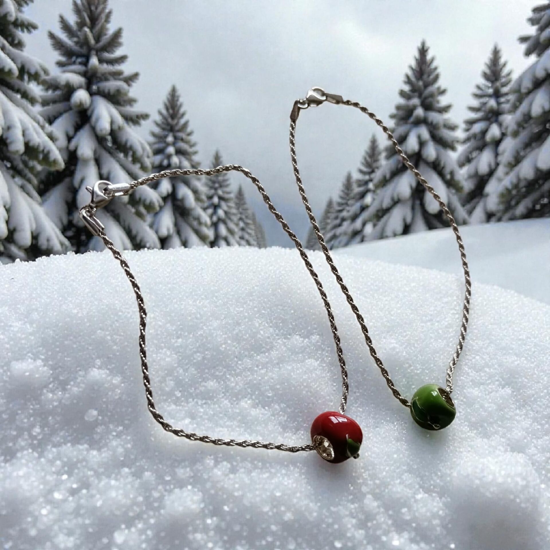 Gümüş Elma Aparatlı Burgu Gümüş Bileklik