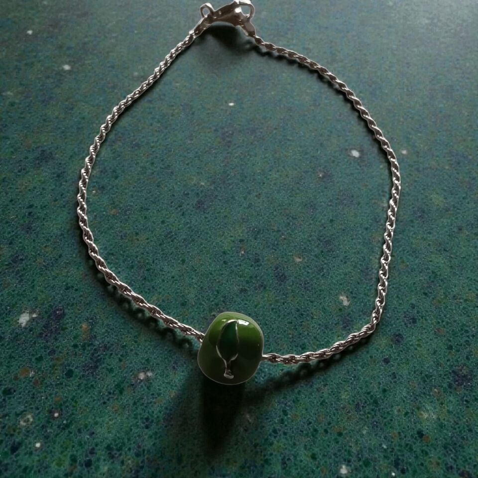 Gümüş Elma Aparatlı Burgu Gümüş Bileklik