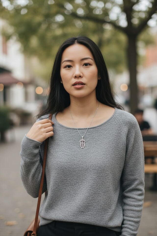 Gümüş 925 Ayar Zirkon Taşlı Baykuş Kolye ve 925 Ayar Gümüş  Zinciri