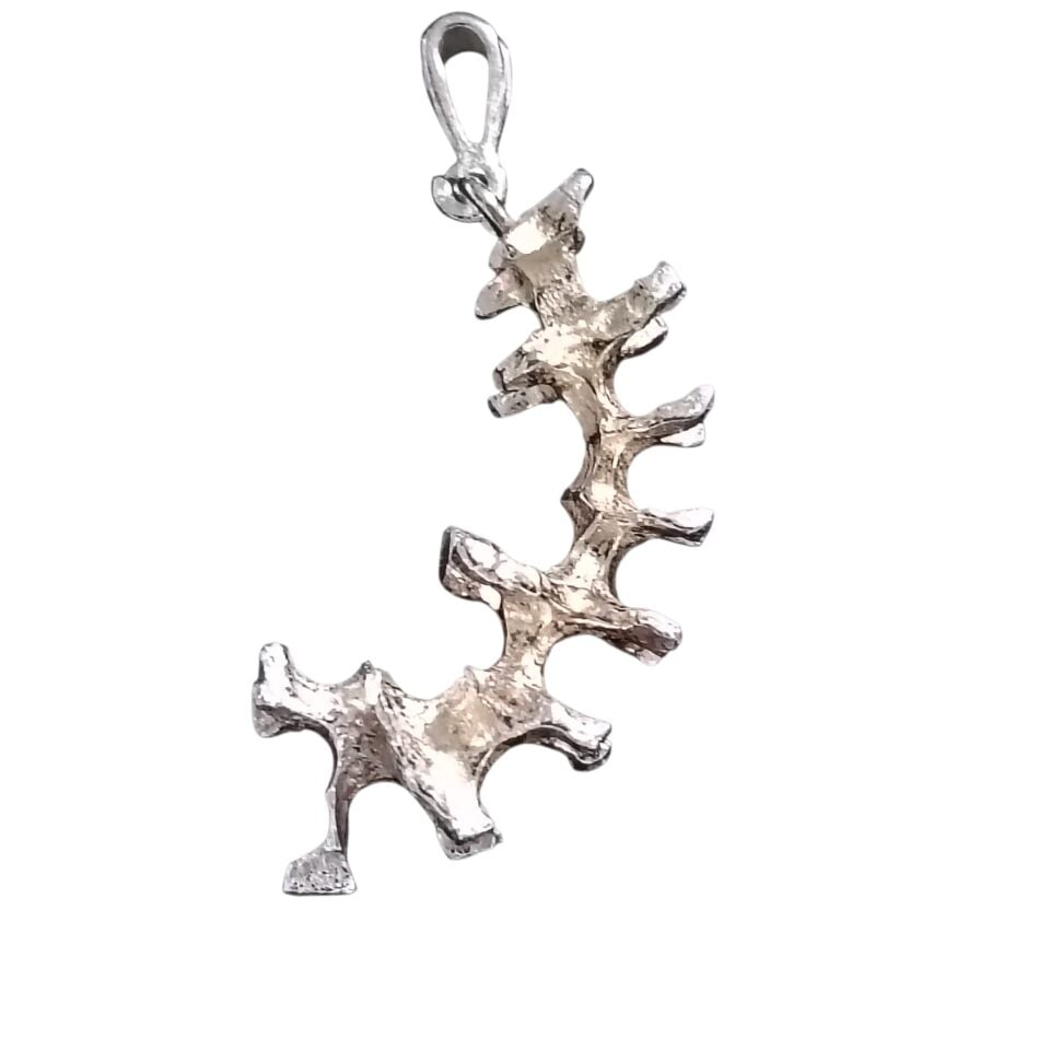 Tırtıl Gümüş El Yapımı Kolye Ucu