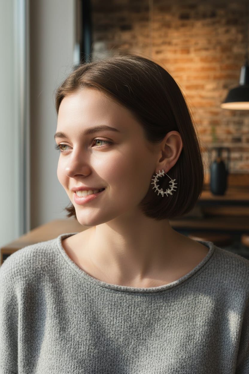 Tırtıl El Yapımı Gümüş Küpeler