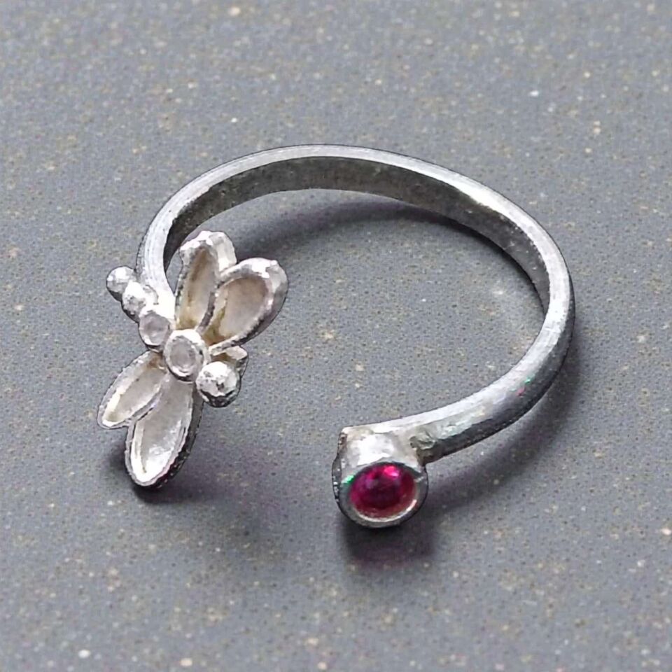 Gümüş Ayarlanabilir El Yapımı Yusufçuk Yüzük