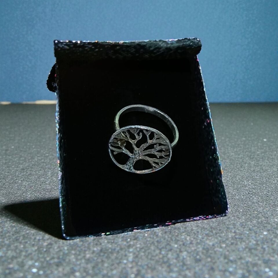 Hayat Ağacı El Yapımı Gümüş Yüzük