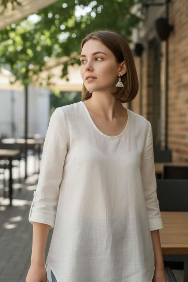 Üçgen Telkari Gümüş El Yapımı Küpeler