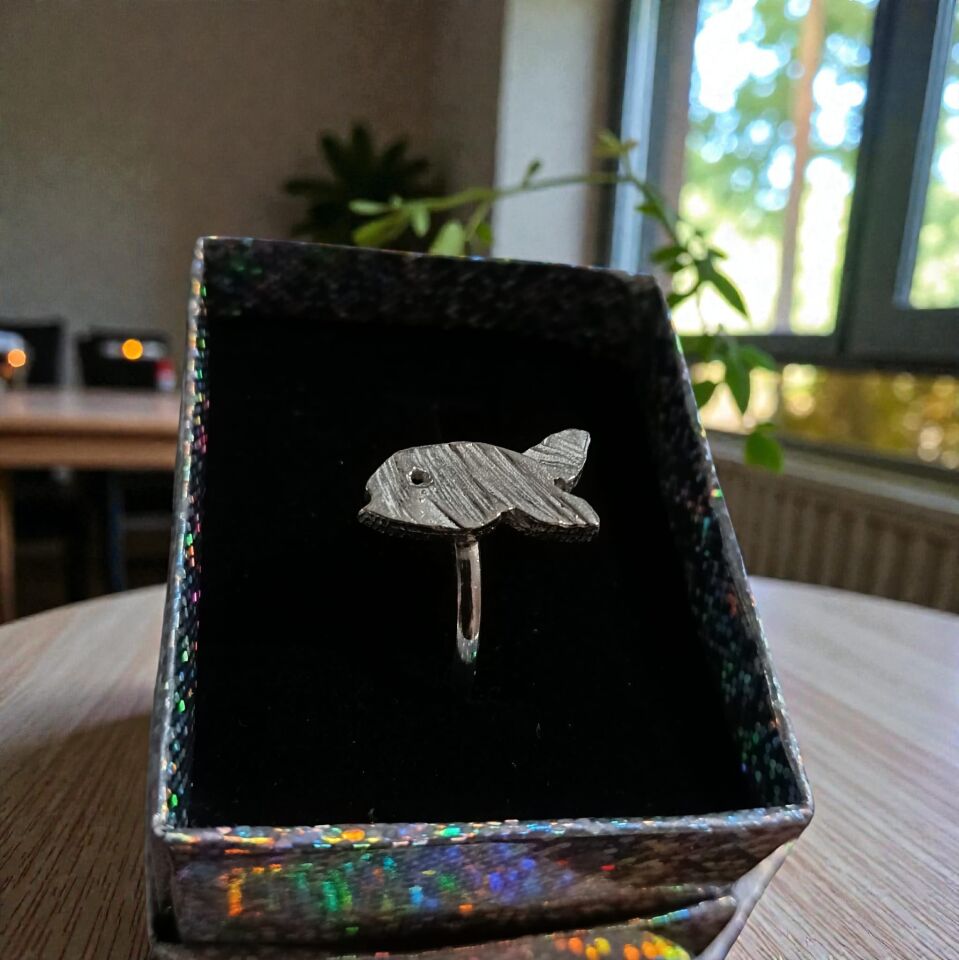 El Yapımı Balık Gümüş Yüzük