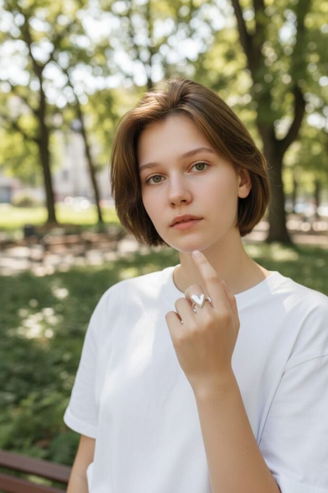 Kalp El Yapımı Gümüş Yüzük