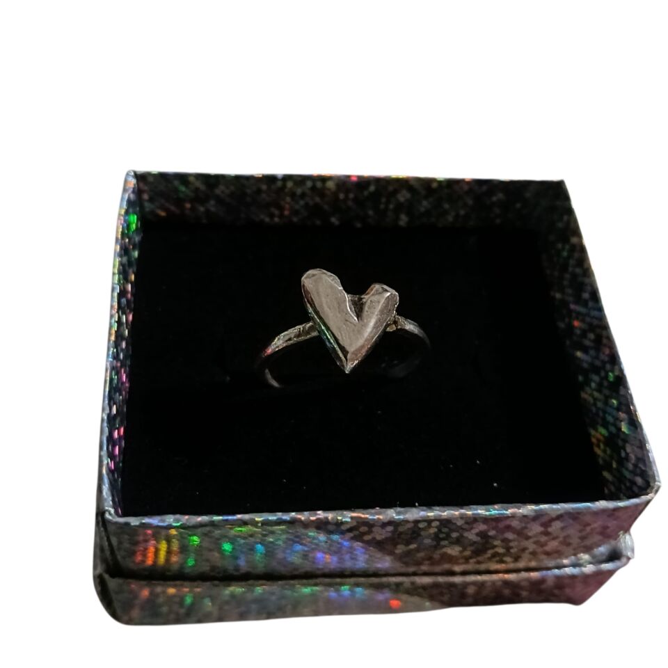 Kalp El Yapımı Gümüş Yüzük