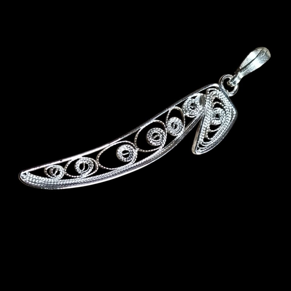 Telkari Elif El Yapımı Gümüş Kolye Ucu