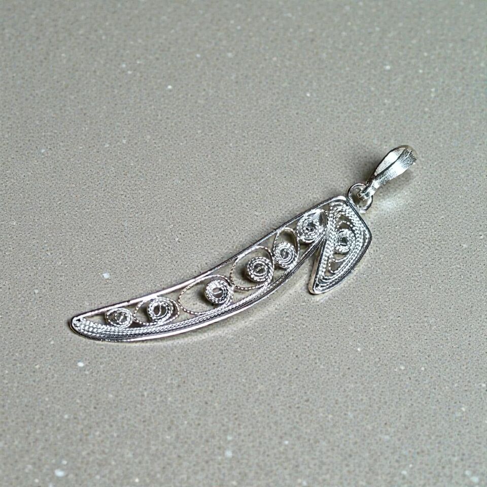 Telkari Elif El Yapımı Gümüş Kolye Ucu