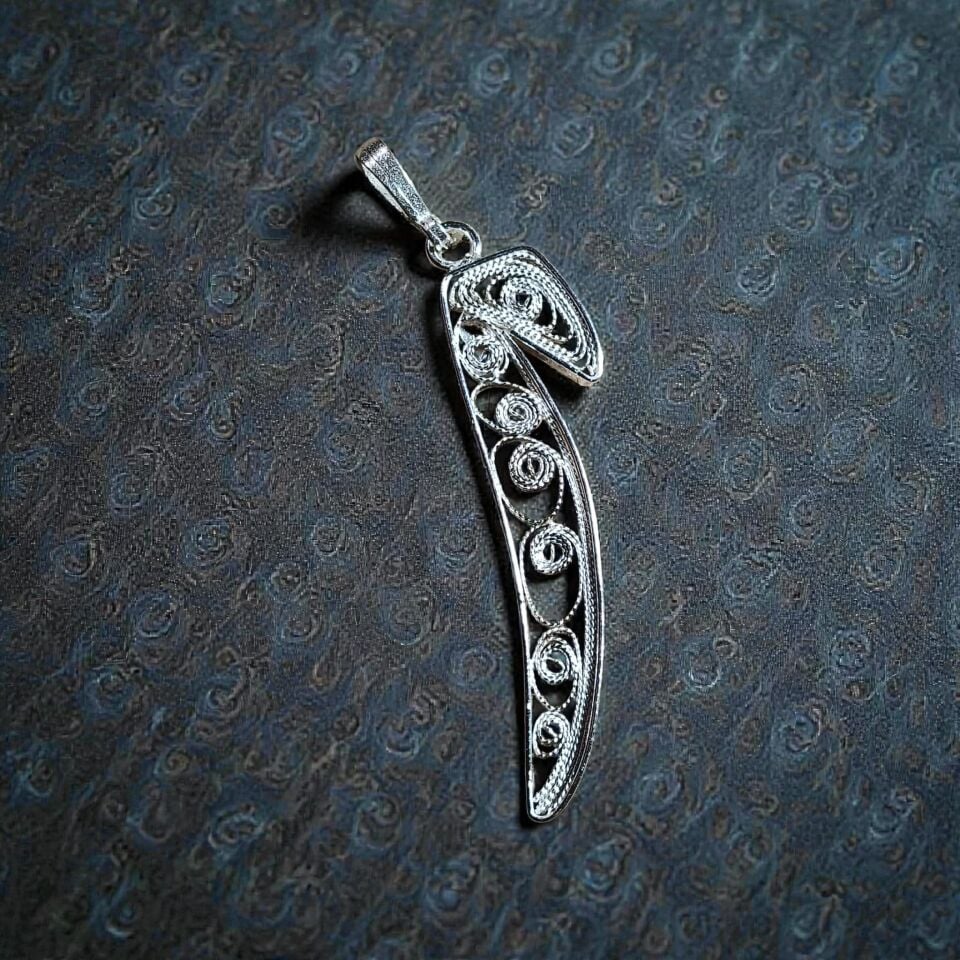 Telkari Elif El Yapımı Gümüş Kolye Ucu
