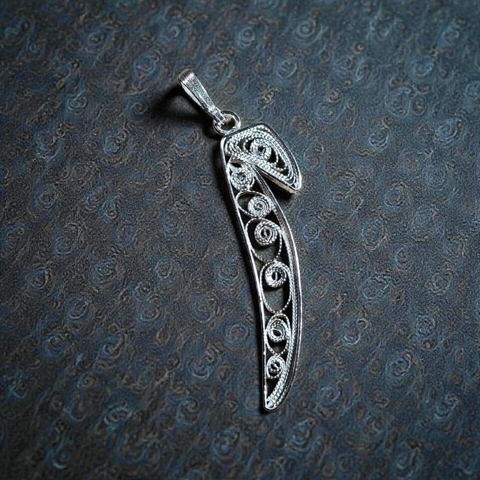 Telkari Elif El Yapımı Gümüş Kolye Ucu