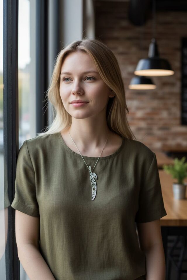 Telkari Elif El Yapımı Gümüş Kolye Ucu