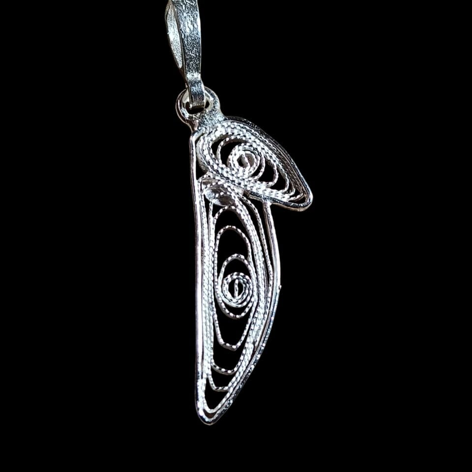 Telkari El Yapımı Elif Gümüş Kolye Ucu