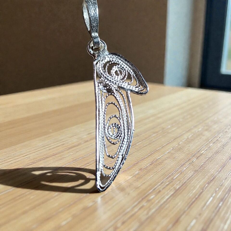 Telkari El Yapımı Elif Gümüş Kolye Ucu