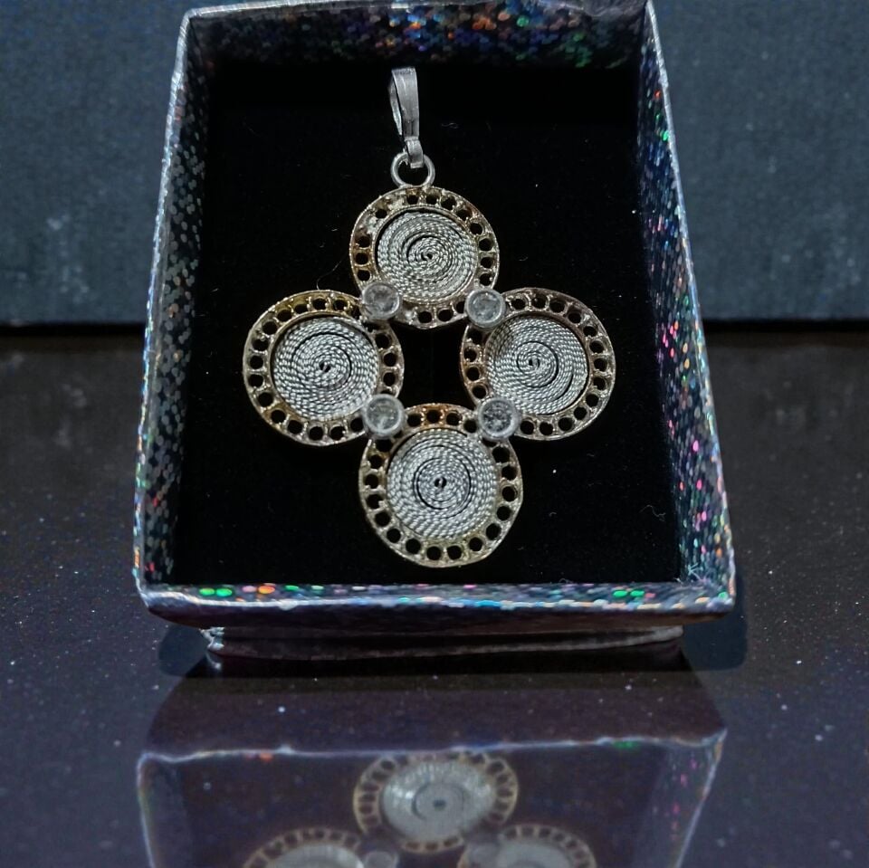 Telkari Gümüş Tasarım El Yapımı Kolye Ucu